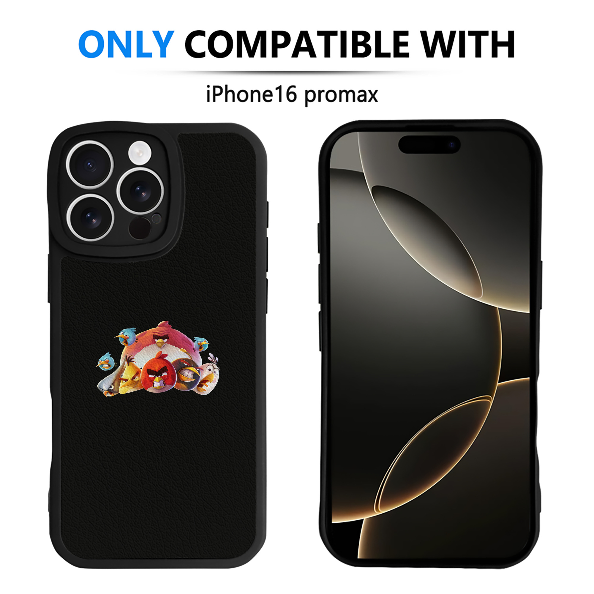 （画像用） Angry Birds アングリーバード 【iPhone 16シリーズ対応】シリコンスマホケース（レザー調） 材質：シリコン